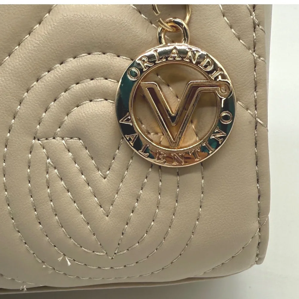Valentino Orlandi  handbag Vegan‎ Leather Light Taupe Crossbody retail $259